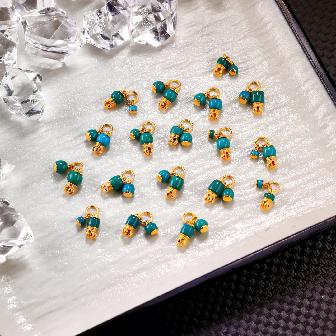 『易婵居甄选』-原矿绿松石古法侧挂18k金（多样性发其一）