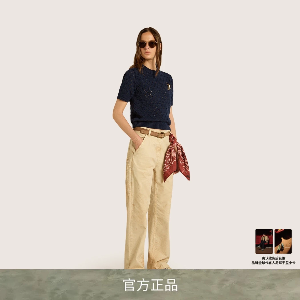 无货【礼物】 Golden Goose 新款时尚百搭黑色针织衫棉短袖T恤休闲