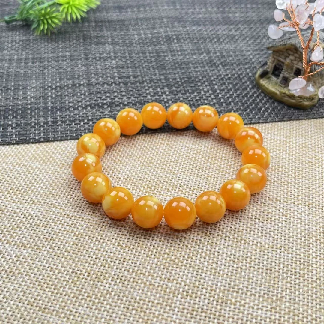 12mm典藏爆款轻奢风鸡油黄手链多样性发一件  SZ-81号