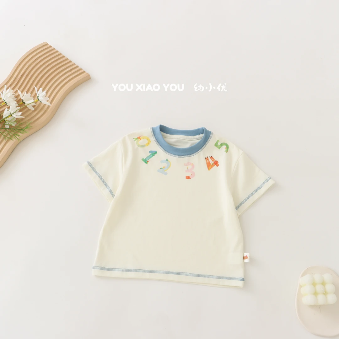 【幼小优】夏季小童婴儿T恤服装短袖儿童宝宝印花小孩衣服8120122