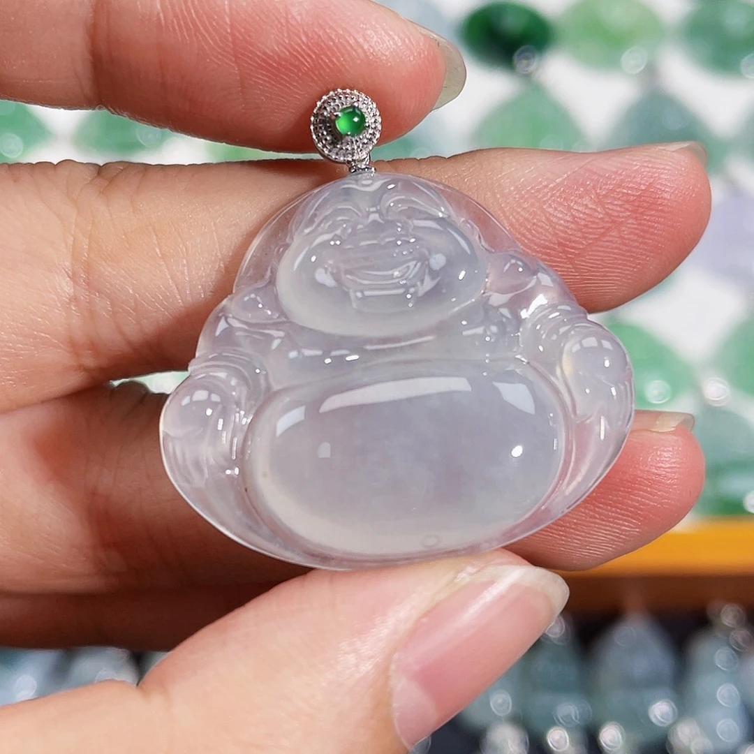 颈饰18K金镶嵌翡翠吊坠