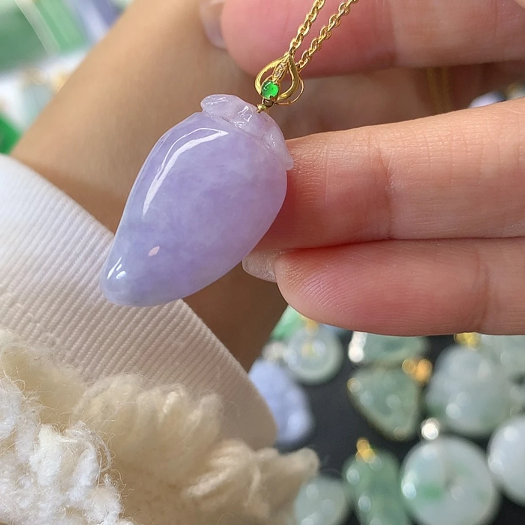 【闪购商品】翡翠吊坠(赠链)18K金镶嵌