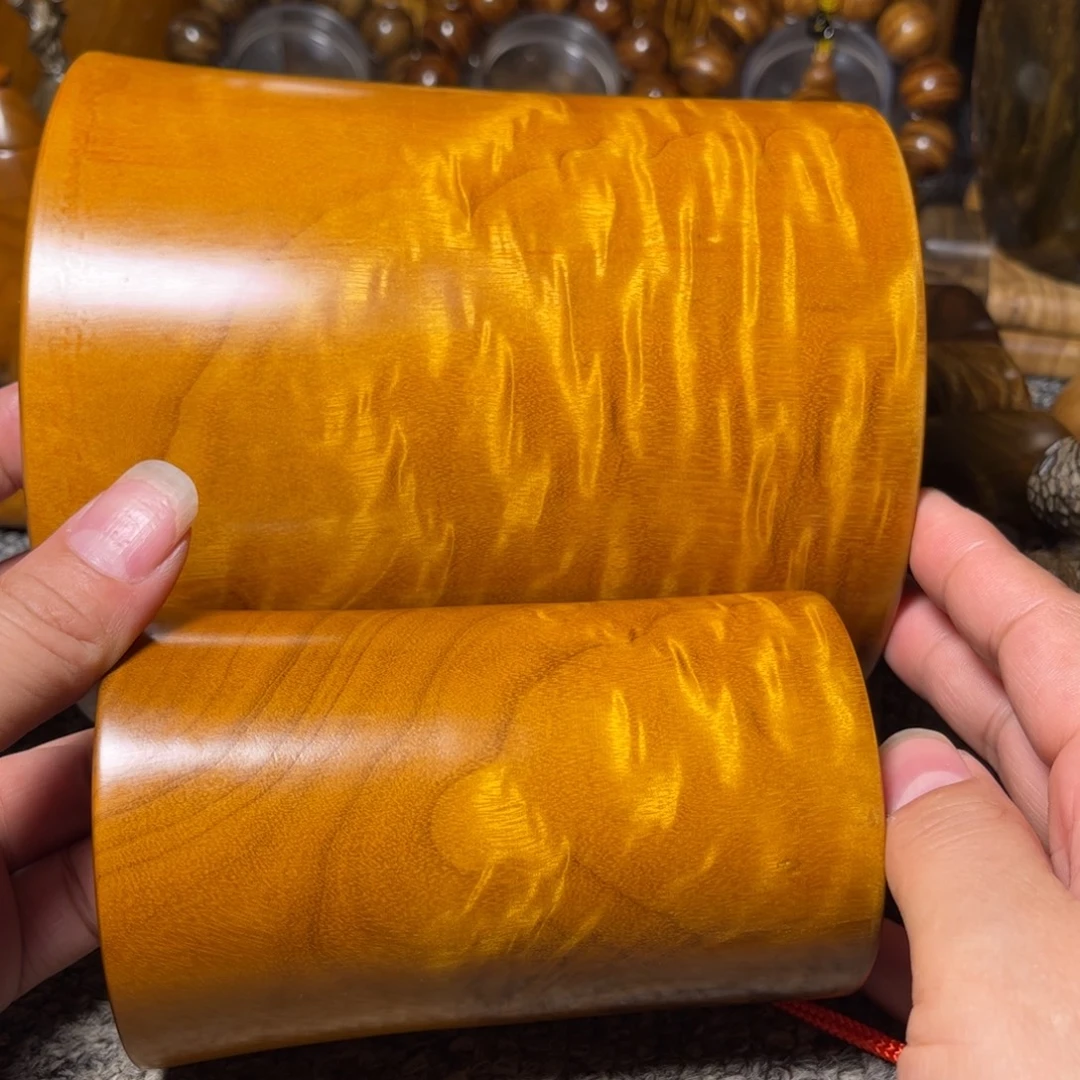 金丝楠笔筒两件套