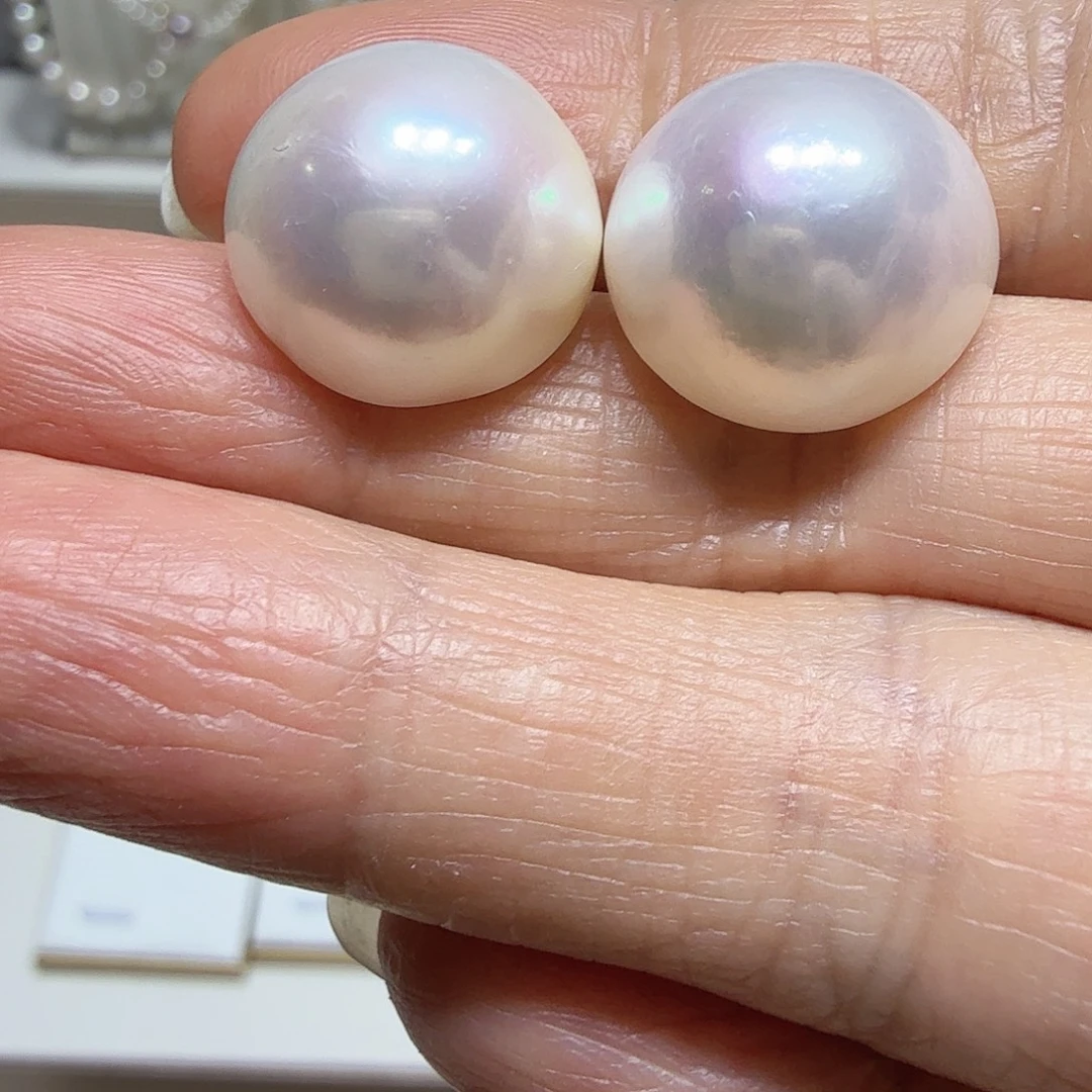 拼合珍珠（马贝珠）耳饰银S925镶嵌