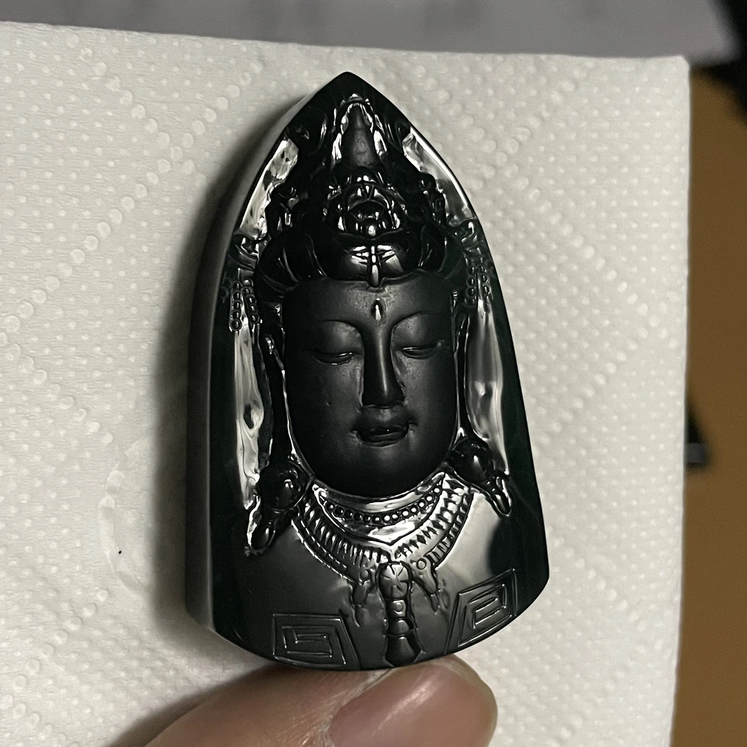 天然翡翠a货 观音玉首h