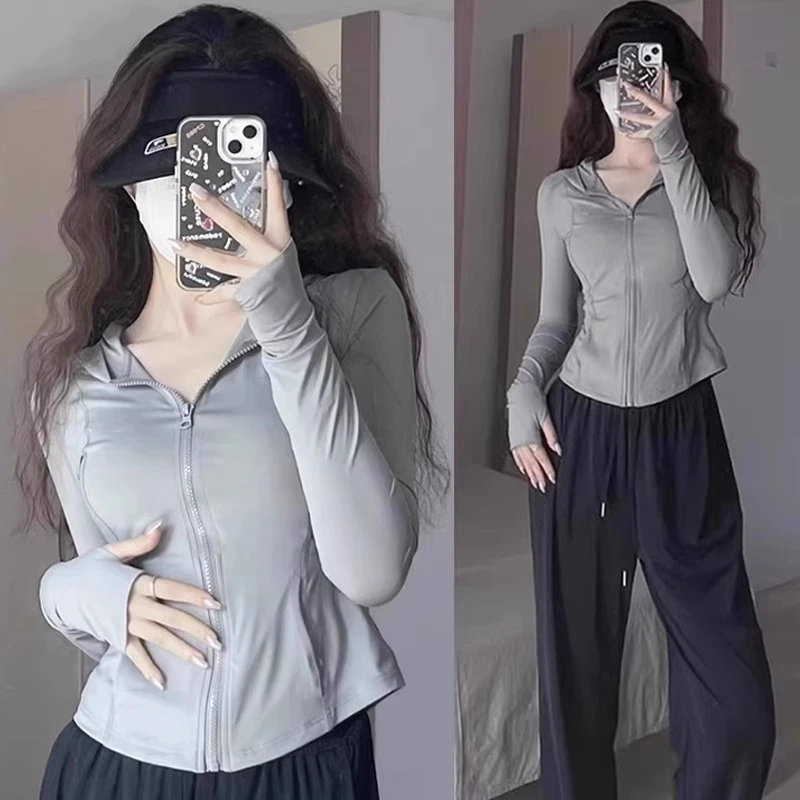 新店福利修身防晒衣女2025夏季新款防紫外线透气瑜伽服运动罩衫