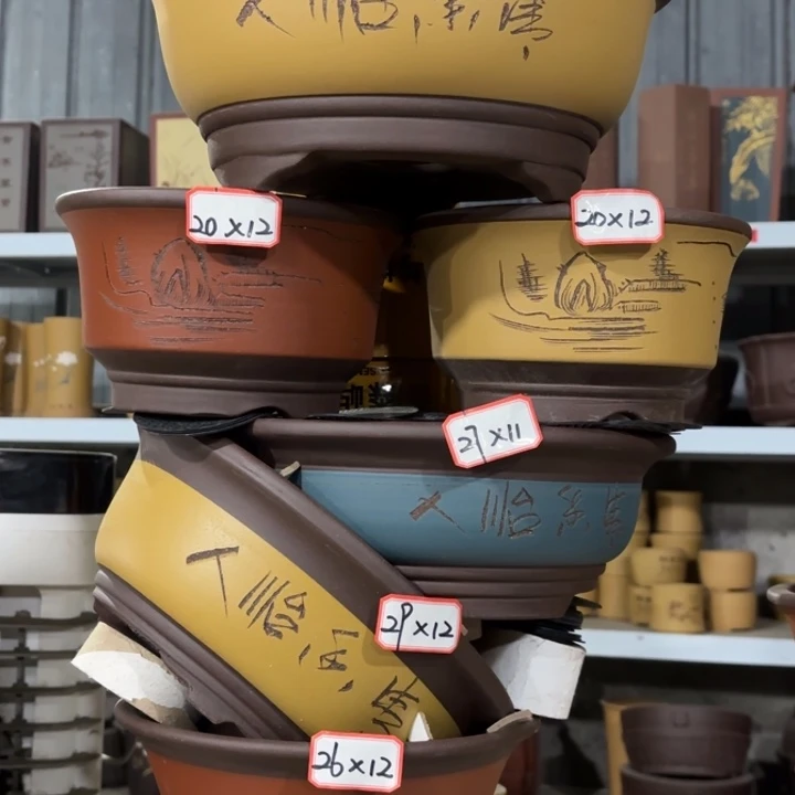 紫砂花盆100-6。