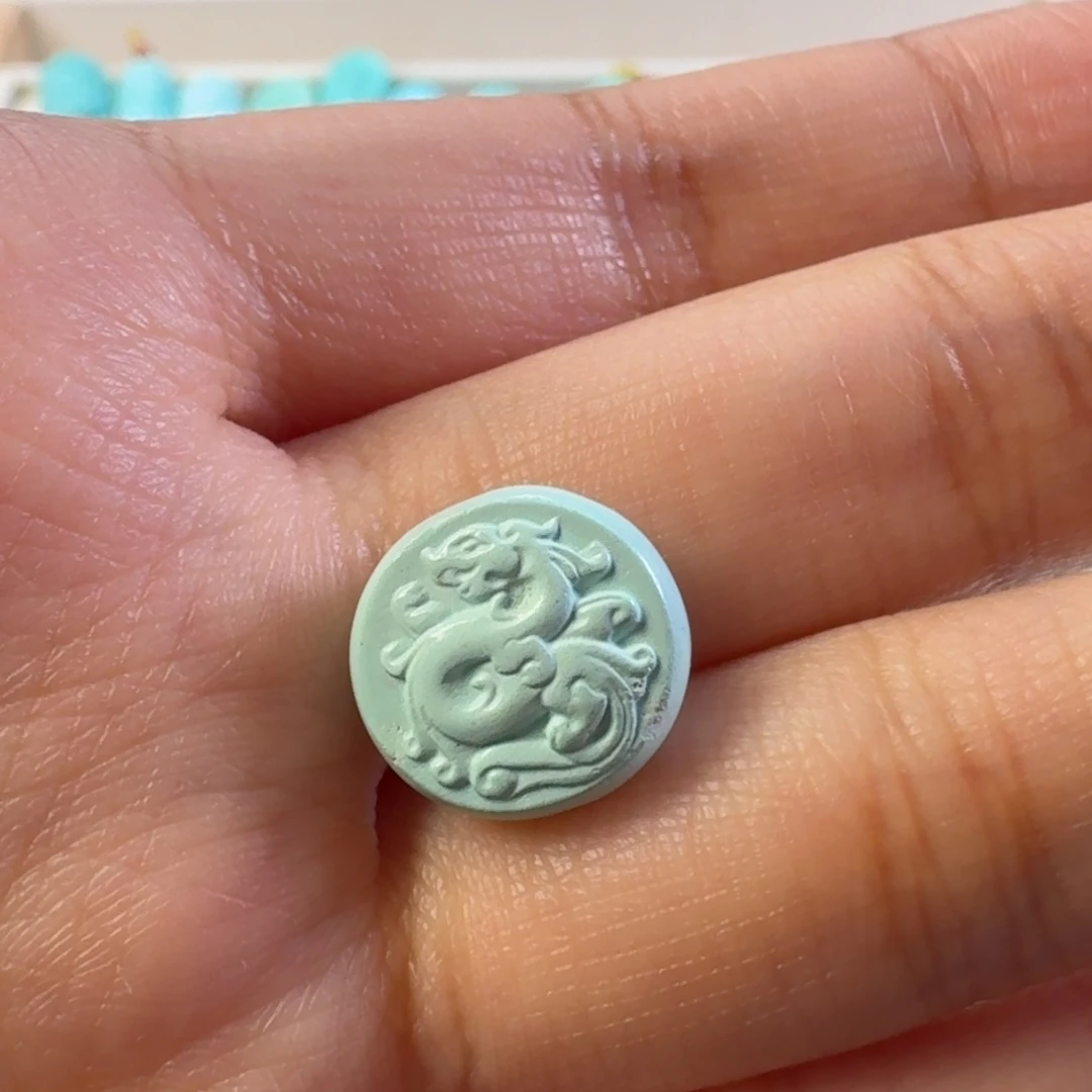 绿松石未镶嵌吊坠(不含链)龙牌
