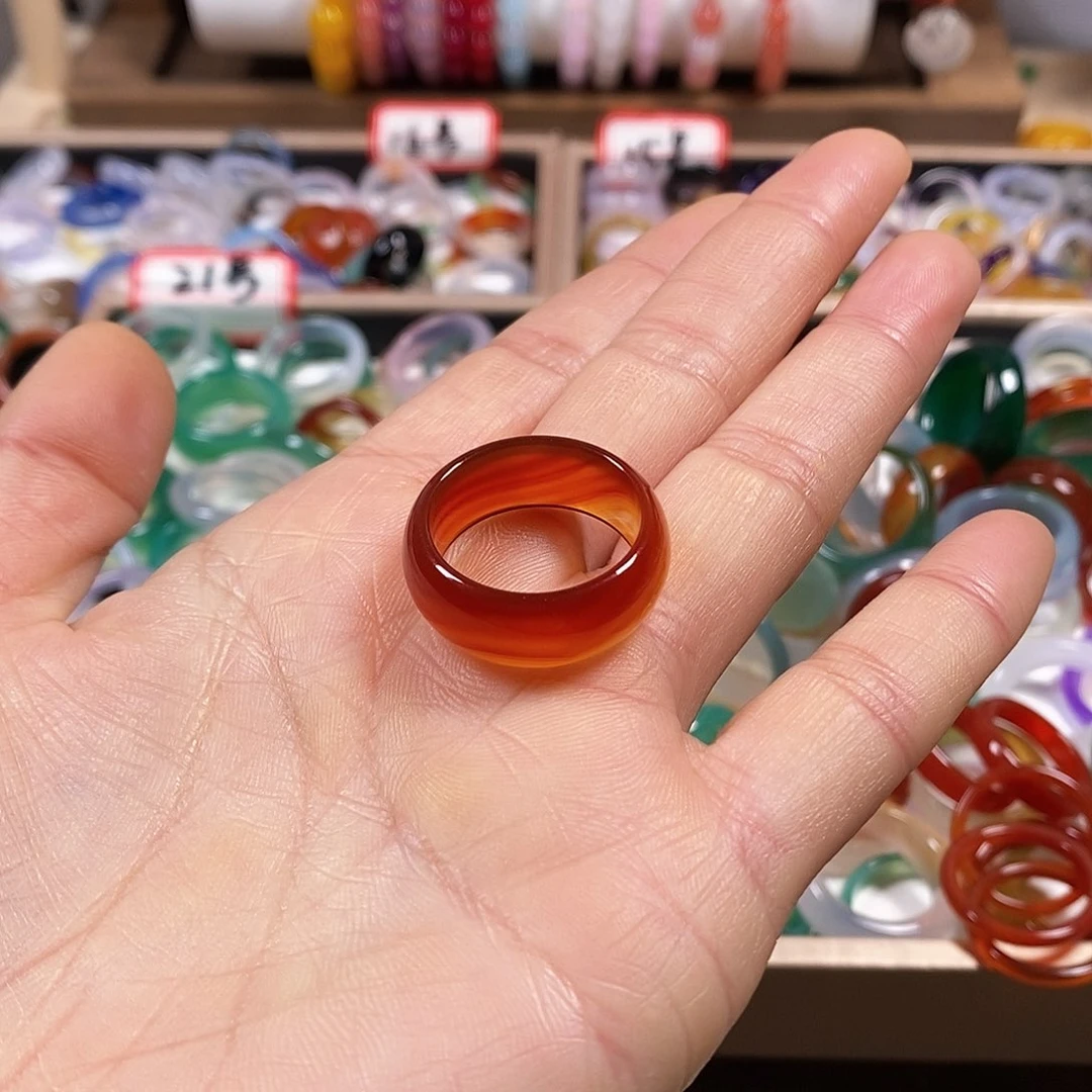 玛瑙/玉髓戒指未镶嵌～*晚