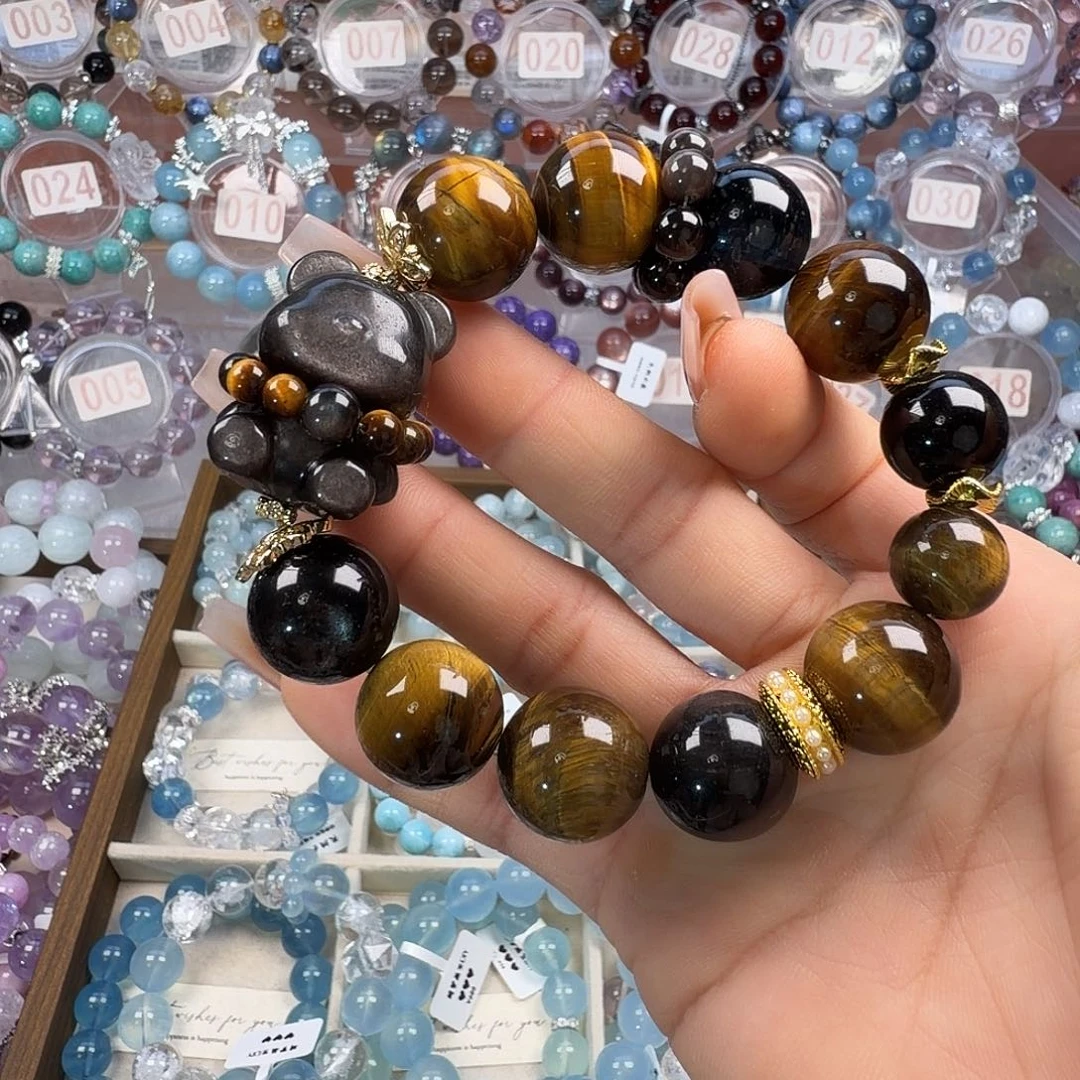 水晶合金手链虎眼石