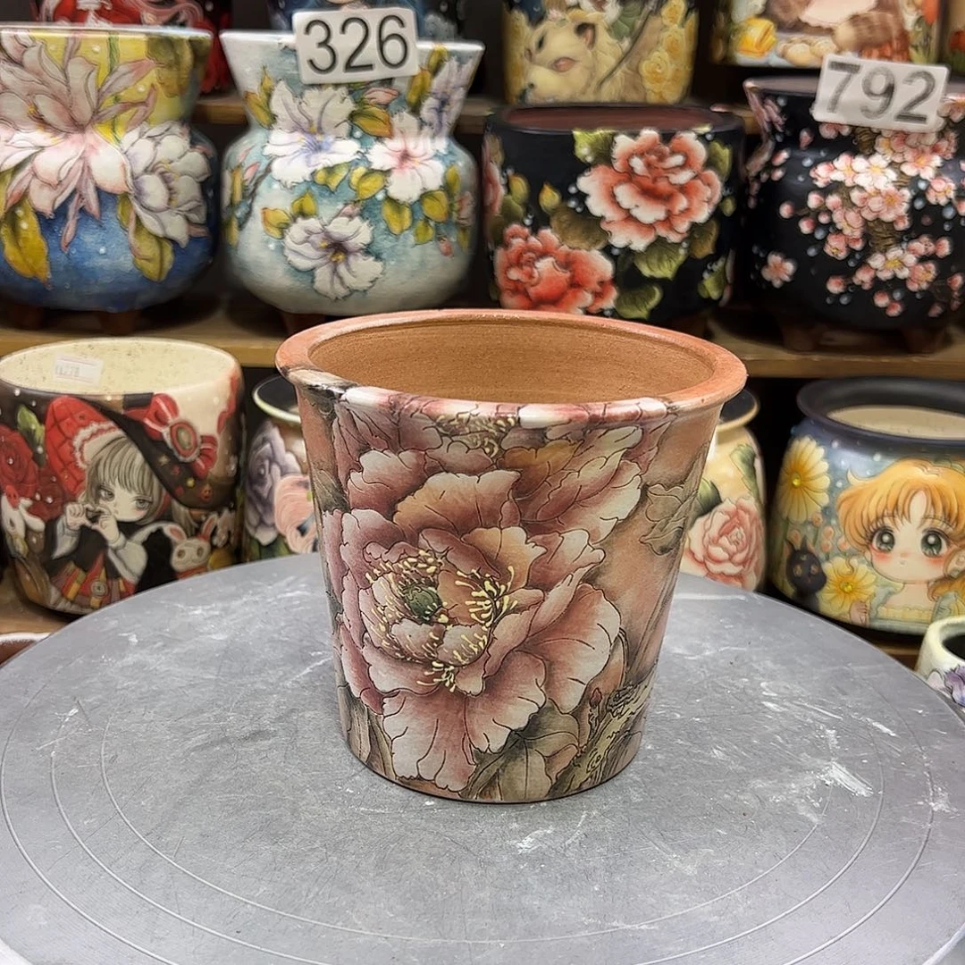 景德镇炫彩手绘口10.5高11.5