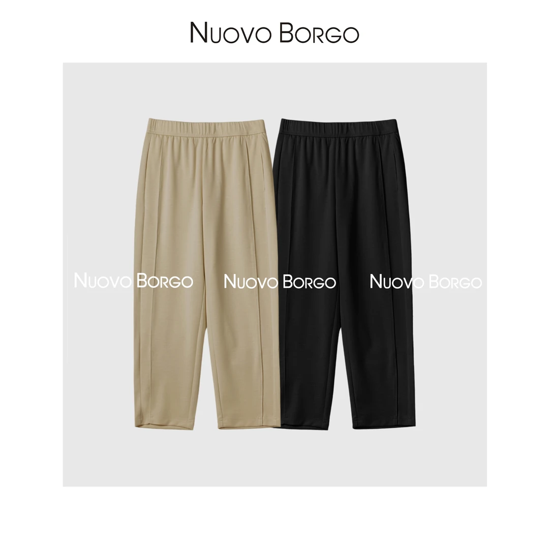 Nuovo Borgo 夏季小直筒烟管裤休闲通勤九分萝卜裤卫裤 H181/8609