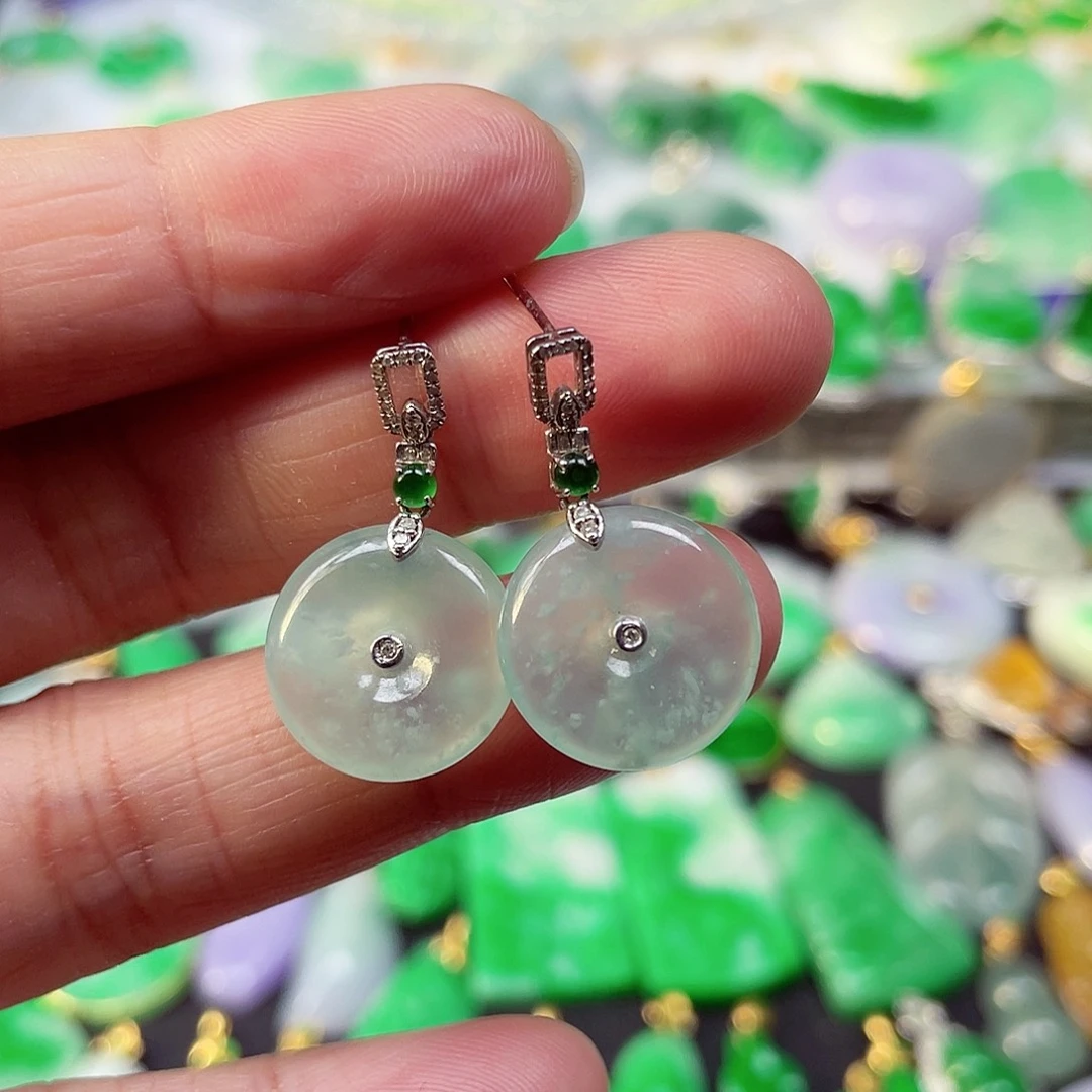 吊坠(不含链)18K金镶嵌翡翠