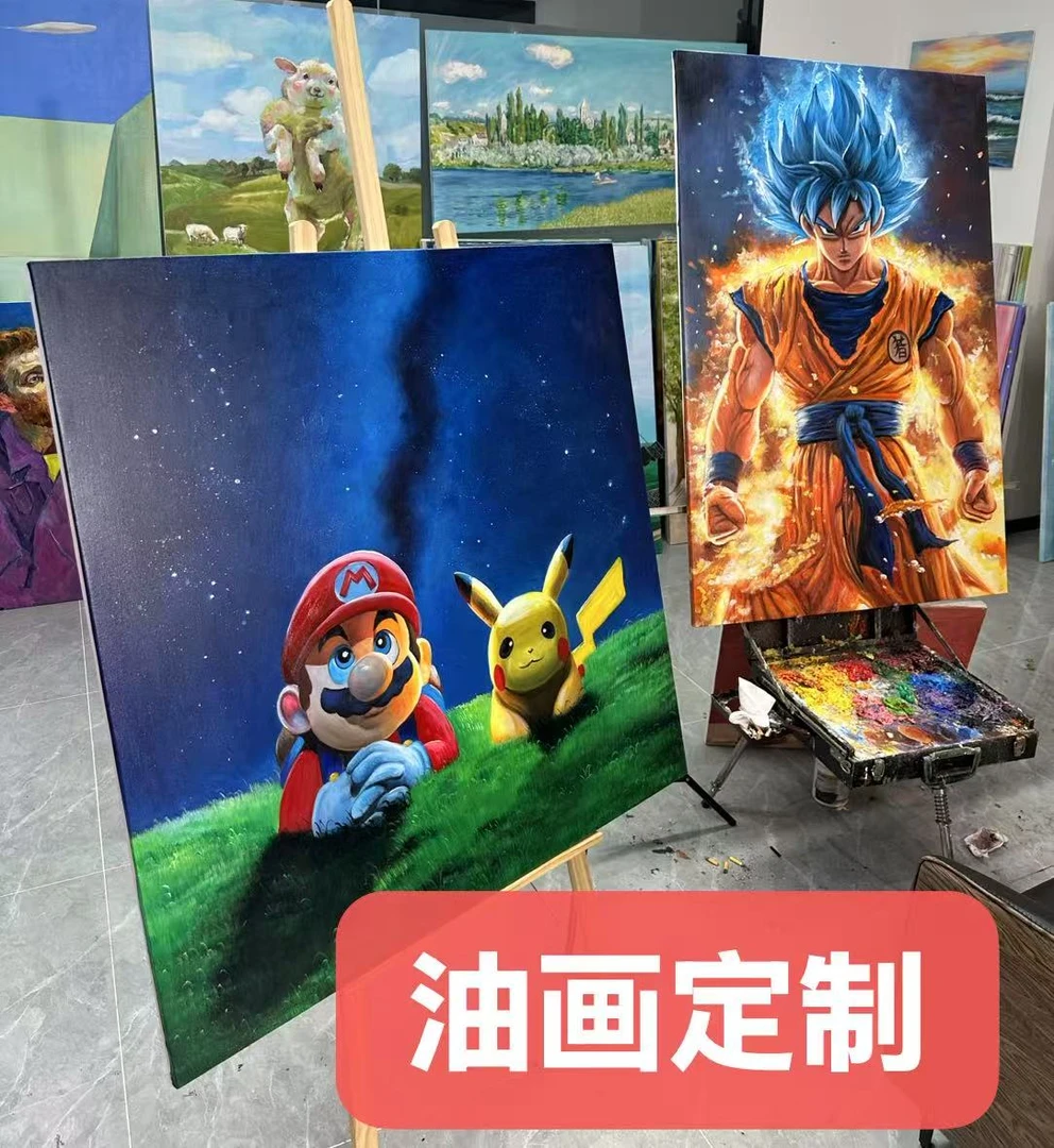 【定制手绘油画】来图定制纯手工纯手绘定制尺寸形状包装