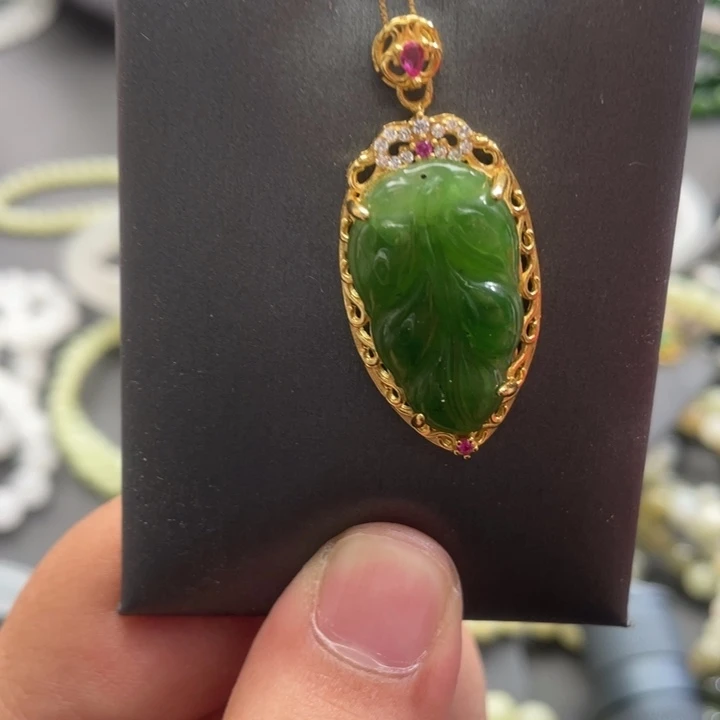 和田玉银S925镶嵌颈饰颜色微差拍一发一多样性发