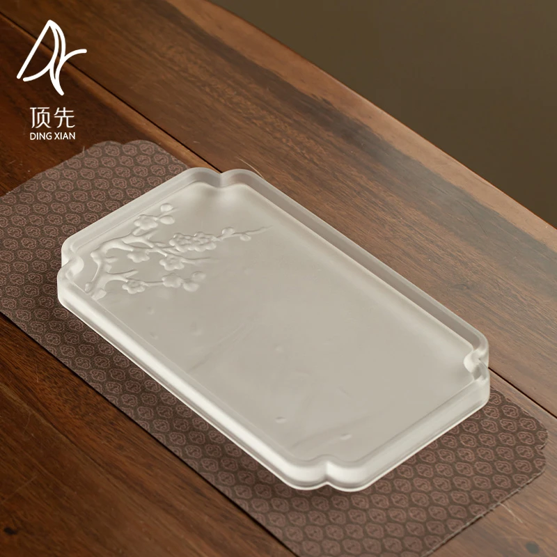 顶先 琉璃梅花盛世茶盘简约防烫茶托盘家用茶道配件 A12348