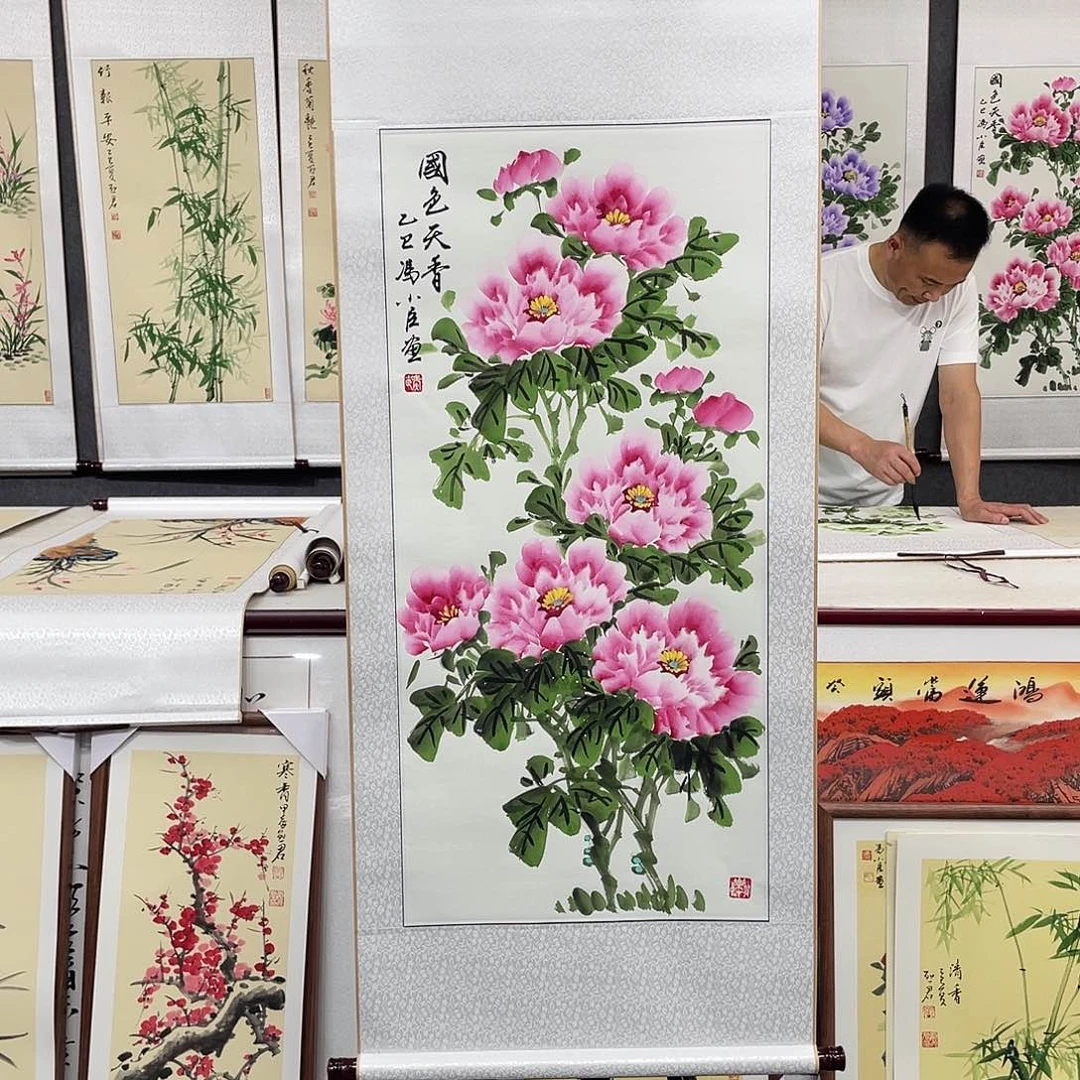 国画手绘手写作品
