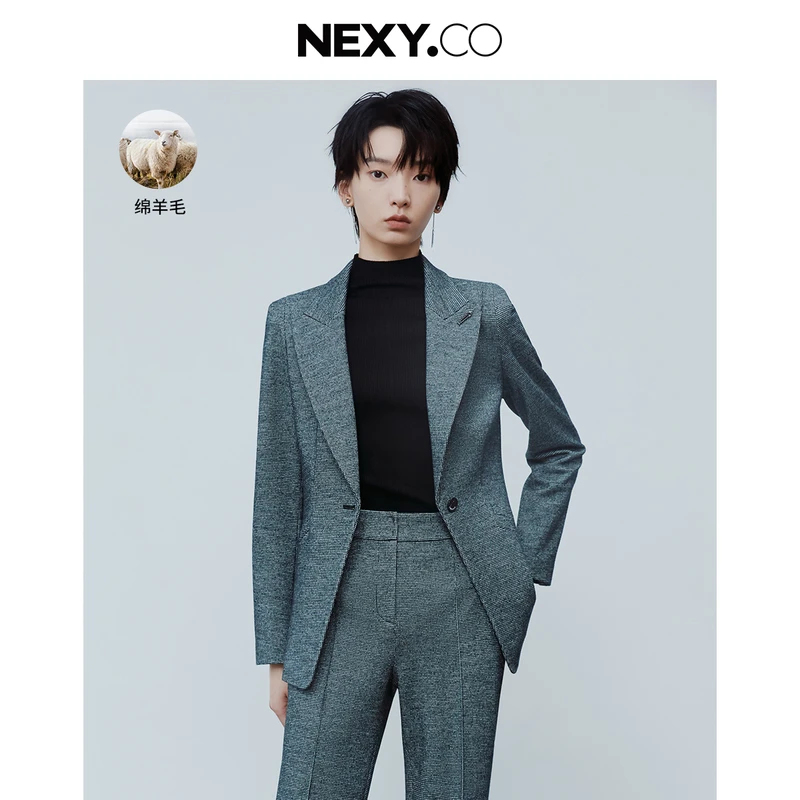 NEXY.CO/奈蔻外套|绵羊毛|气质|智美出行|干练|西装XA01836W0