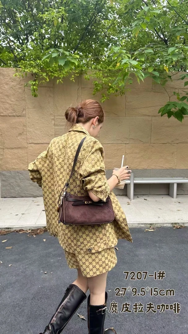7207-1#咖啡【尺寸：长27宽10高15】潮流气质百搭时尚女士单肩包