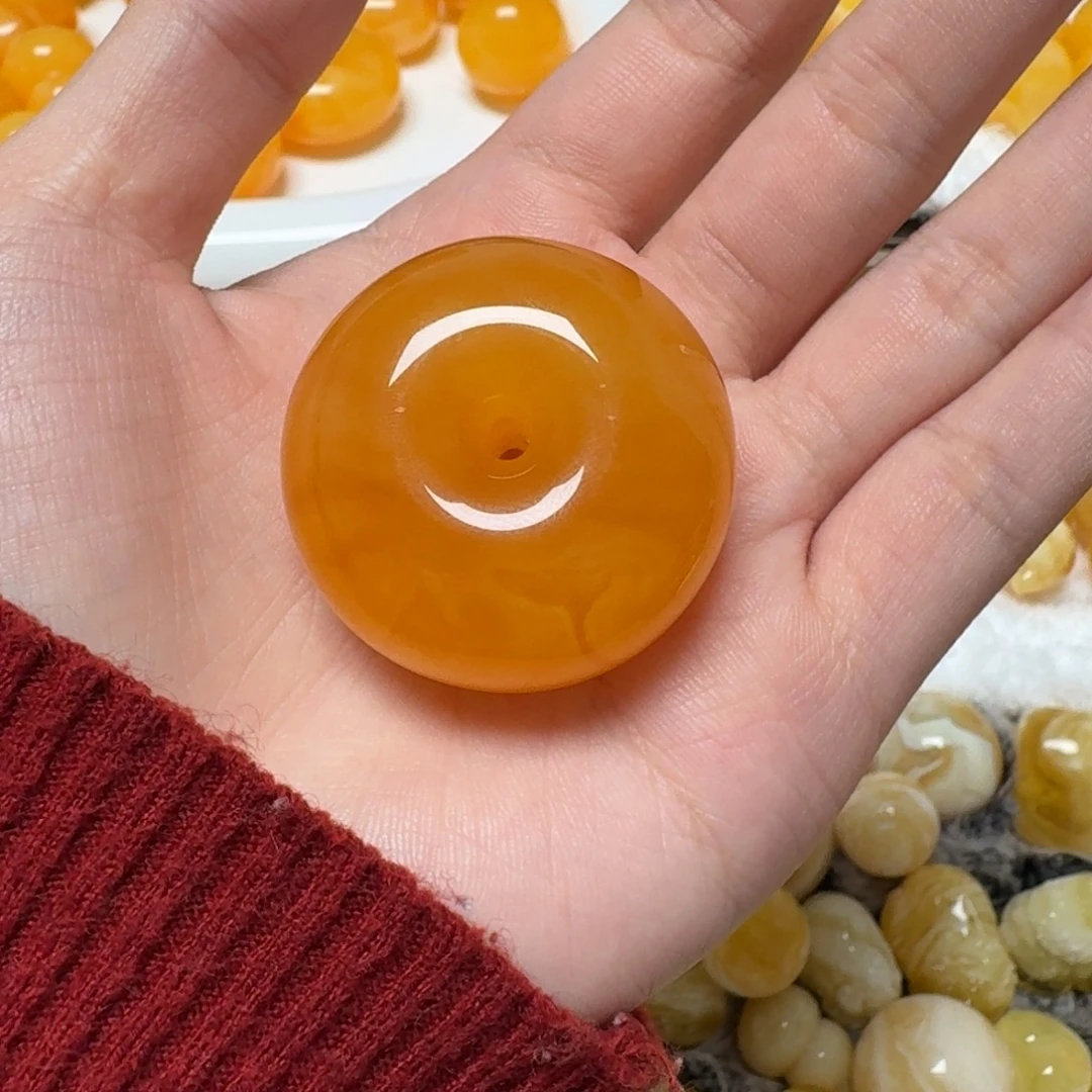 怀***瑜琥珀未镶嵌裸石蜜蜡平安扣