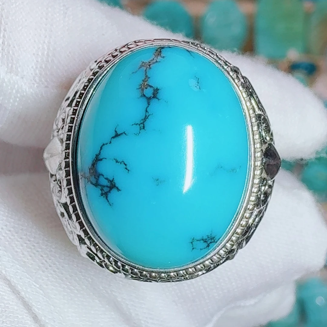 绿松石银S925镶嵌珠宝奇石