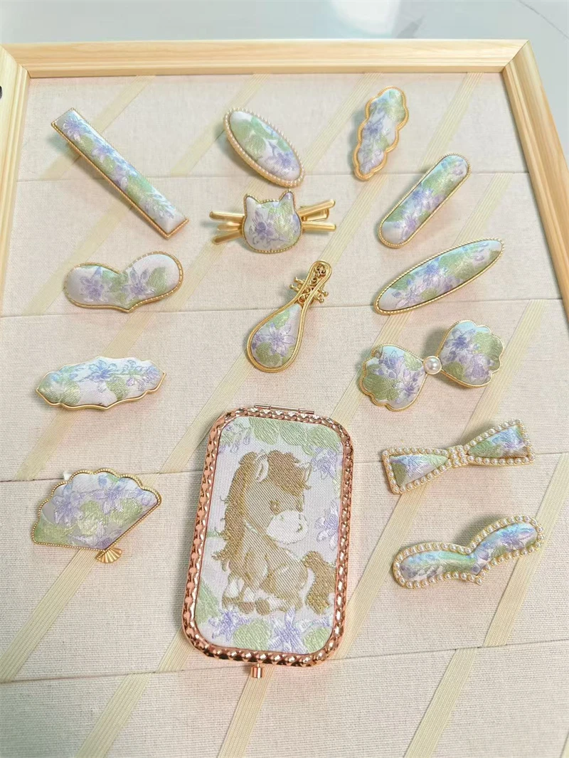 纯手工新中式宋锦发夹高级感国风高端弹簧复古夹子头饰发饰