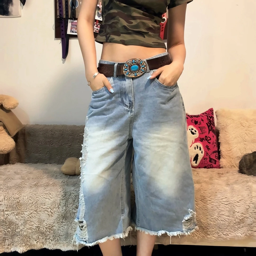 ChillbOnes牛仔短裤男女同款时尚百搭潮人夏季破洞复古牛仔短裤