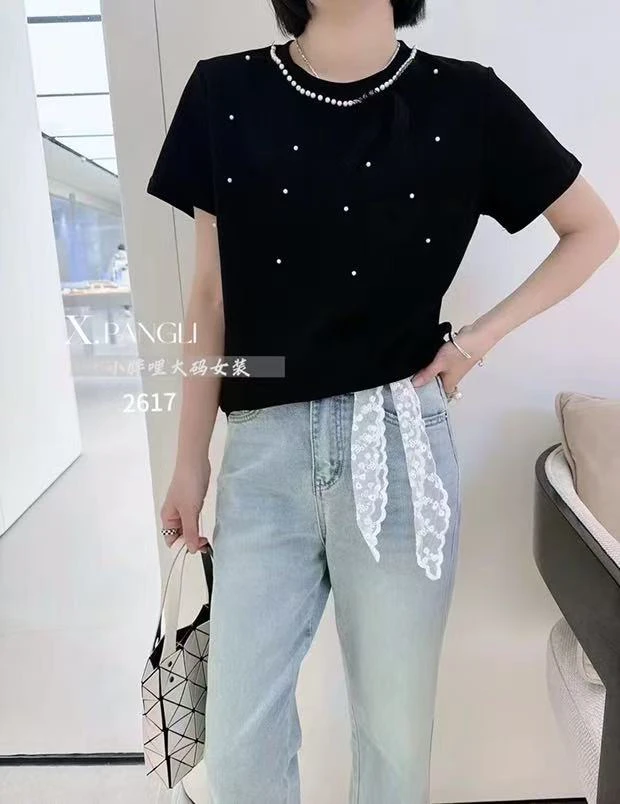 小胖哩2617钉珠短袖