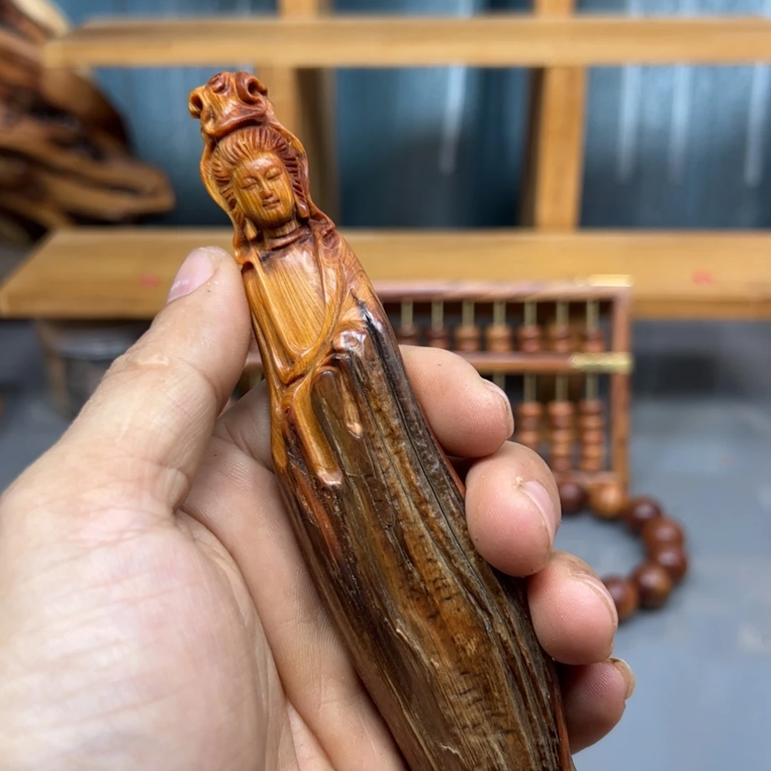 细***月木崖柏木摆件手把件