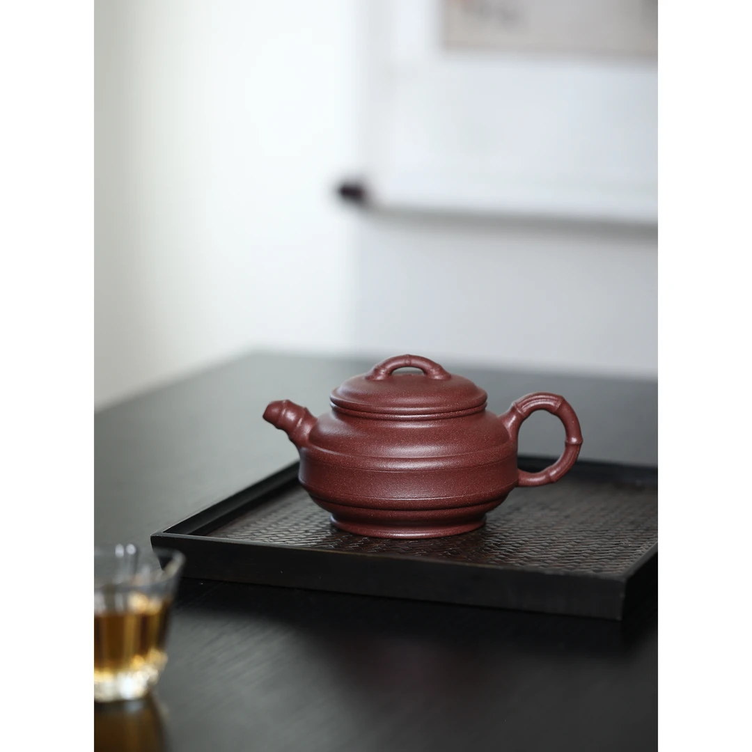 张芳芳 双线竹鼓 底槽清 容量260cc宜兴原矿纯手工紫砂壶