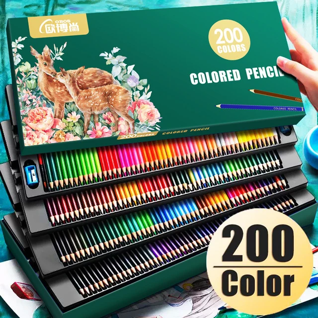 彩铅专业200色画画专用油性水溶性彩色铅笔小学生72色美术生涂色
