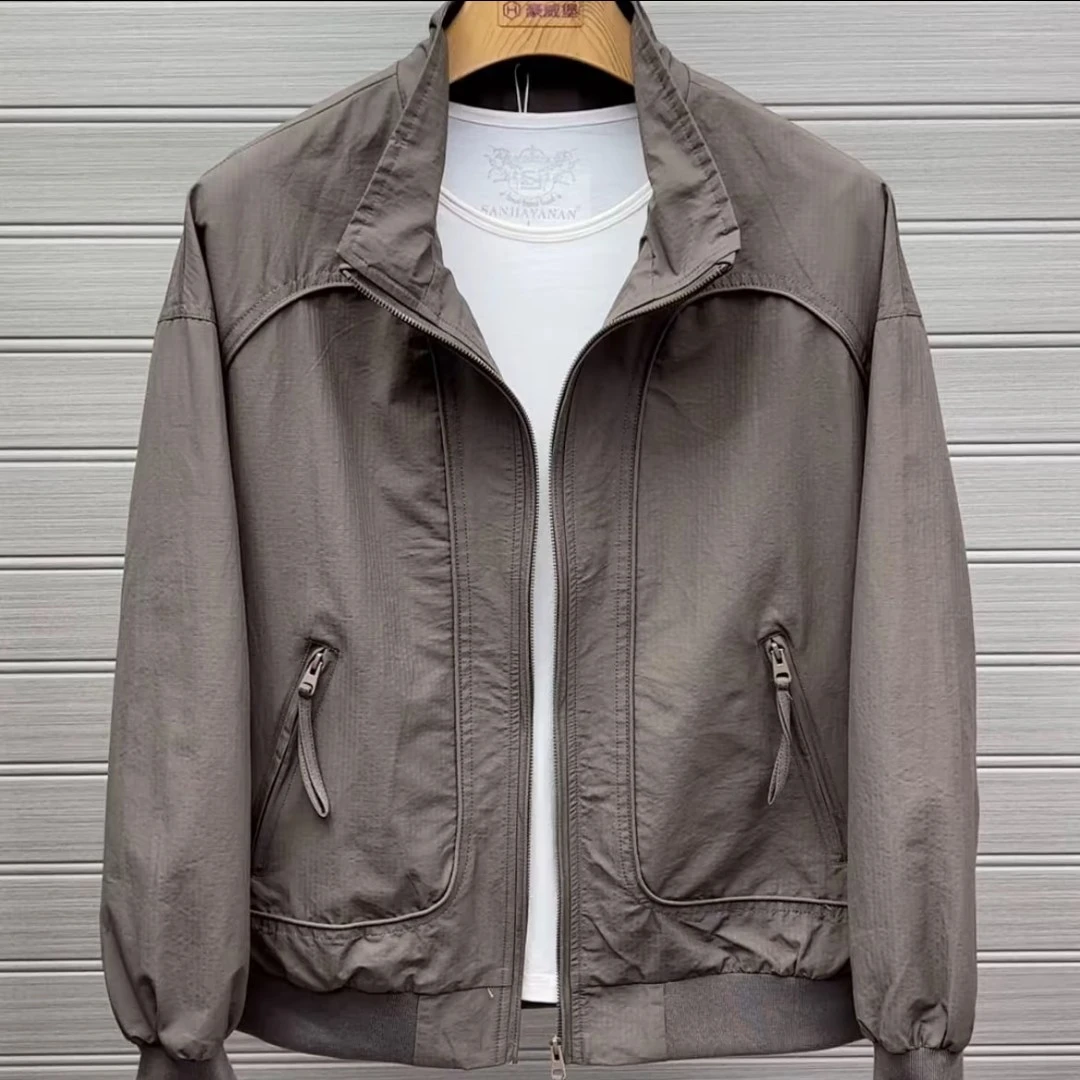 C1-73春季新款男士高品质时尚减龄百搭舒适长袖夹克外套短款