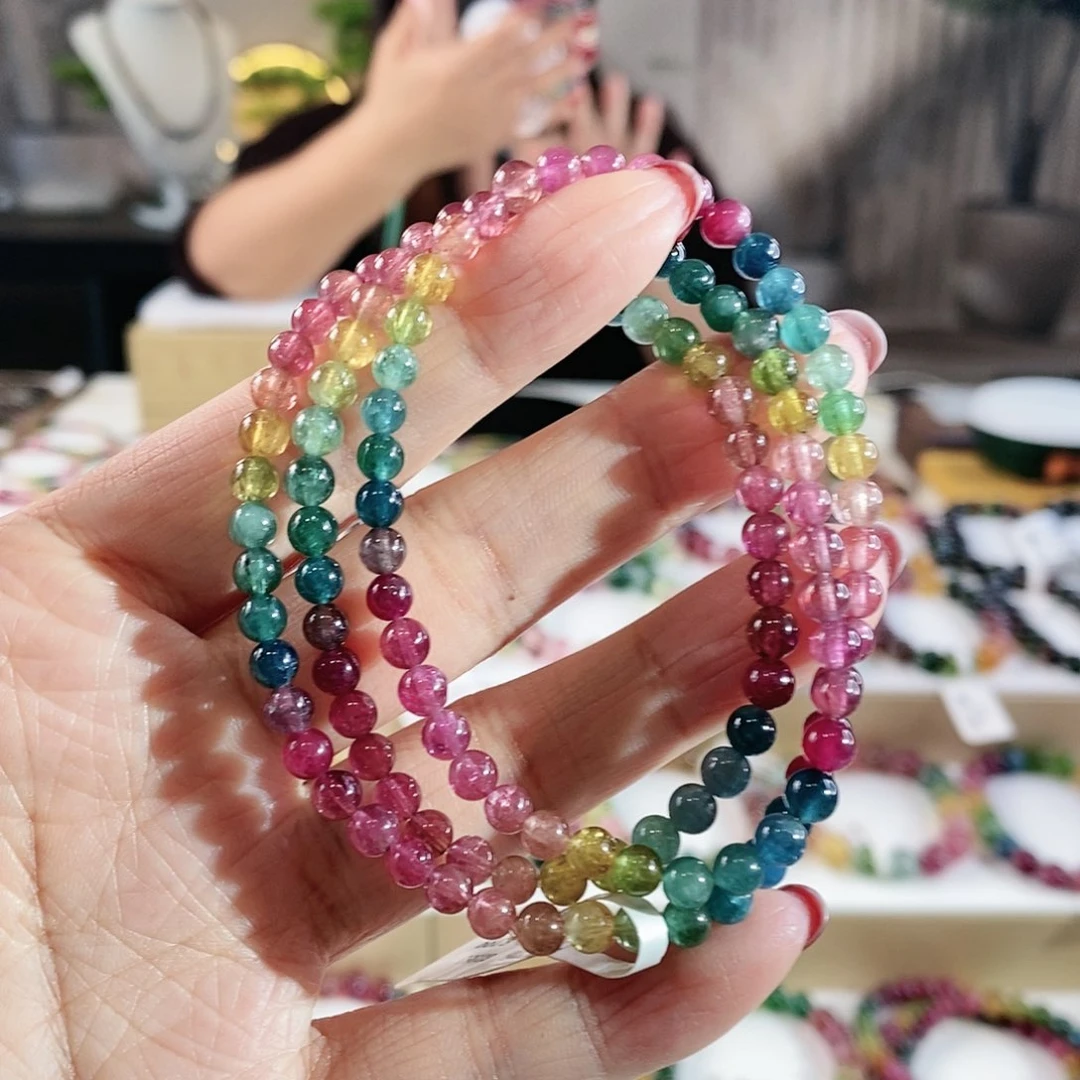 碧玺手串未镶嵌G2353三圈颜色微差