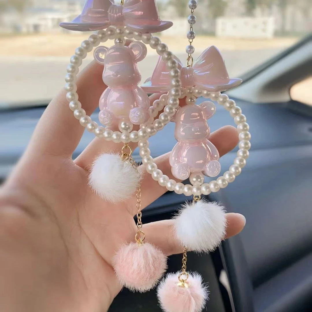 小熊汽车挂件车载挂饰2024新款车内后视镜高级感吊饰创意