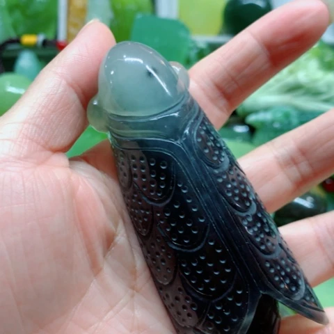 未镶嵌蛇纹石玉手把件