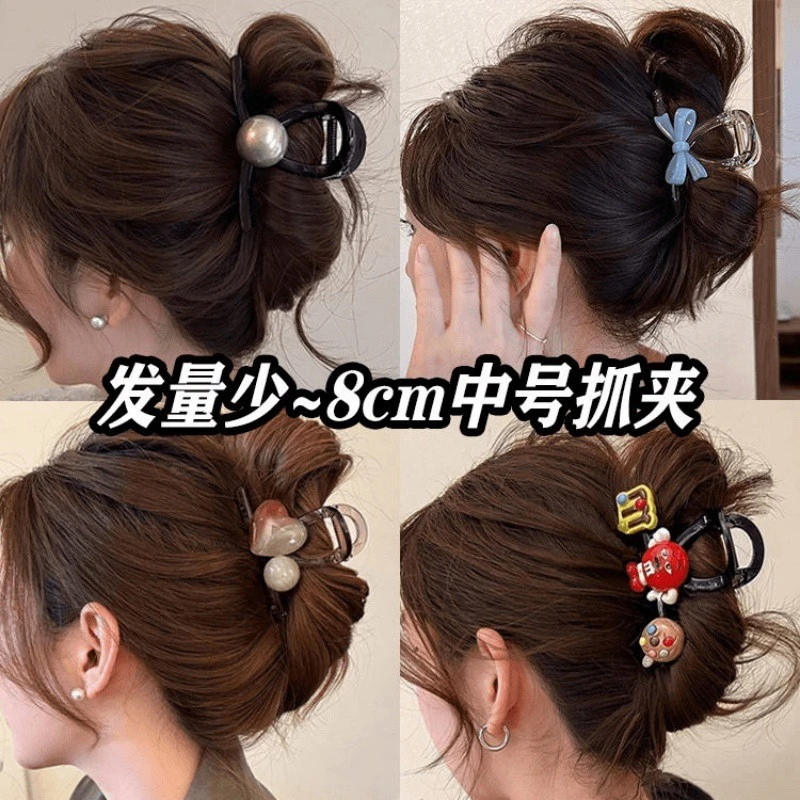 【趣优行发饰】发量少高级感抓夹女高端气质半扎发夹鲨鱼夹子头饰