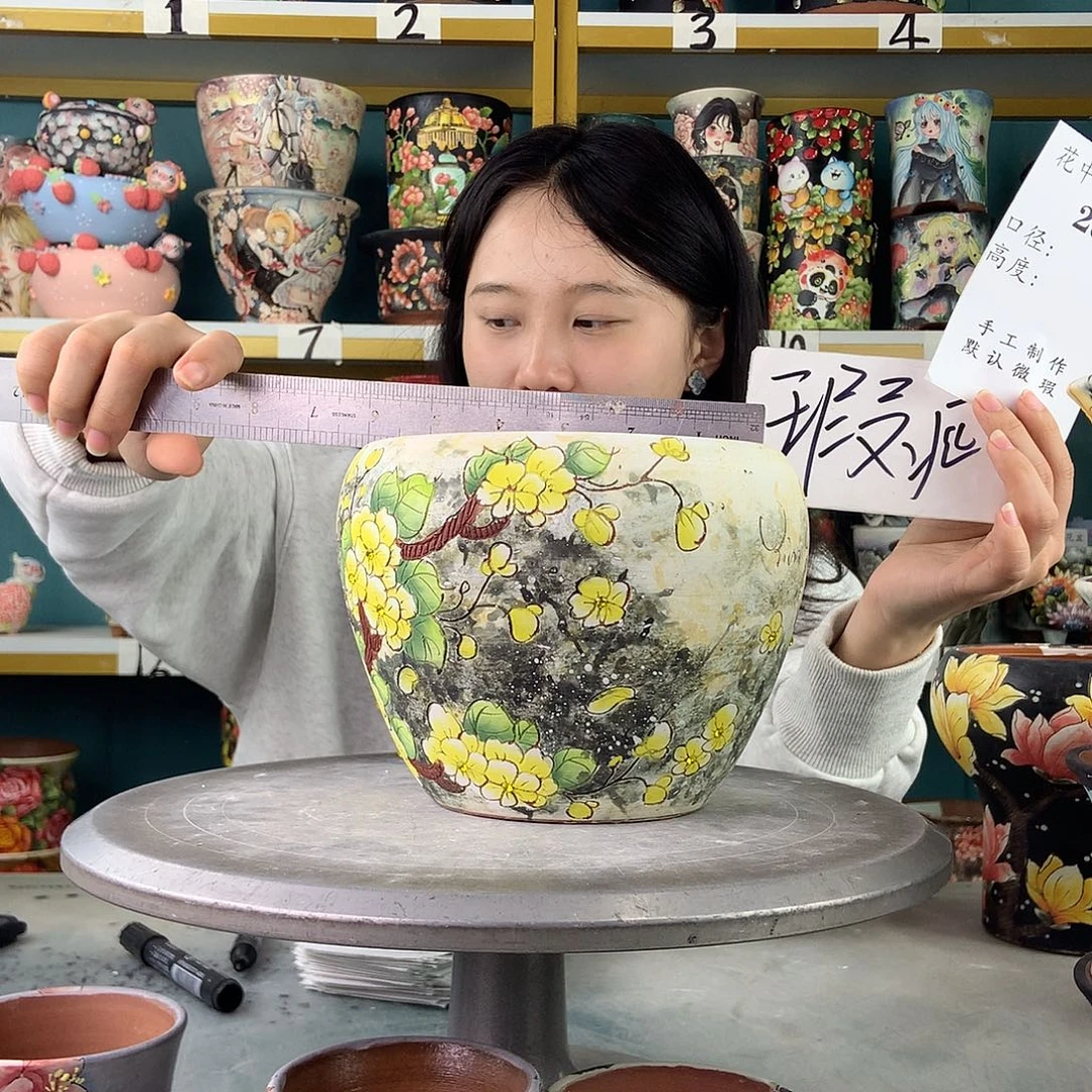 陶景德镇手工花盆287