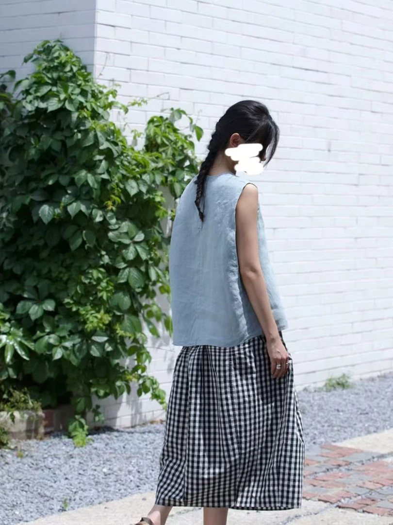 100%亚麻舒适度ju好 宝藏单品日式简约水洗无袖背心