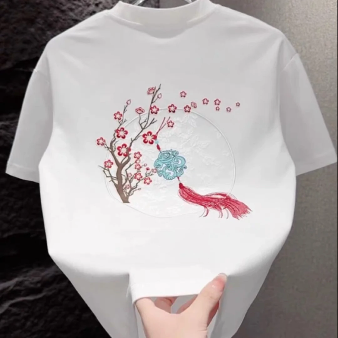 时尚春夏季新款潮牌休闲男士短袖帅气青年品质轻奢纯棉T恤高档装