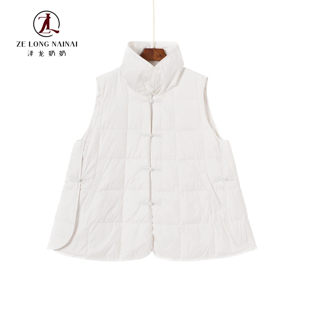 1302复古盘扣马甲女 立领无袖宽松显瘦中式国风保暖坎肩