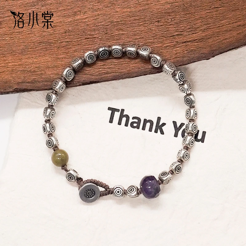 925银手链 洛小棠【银树】原创复古个性重工银编绳925银手工手链