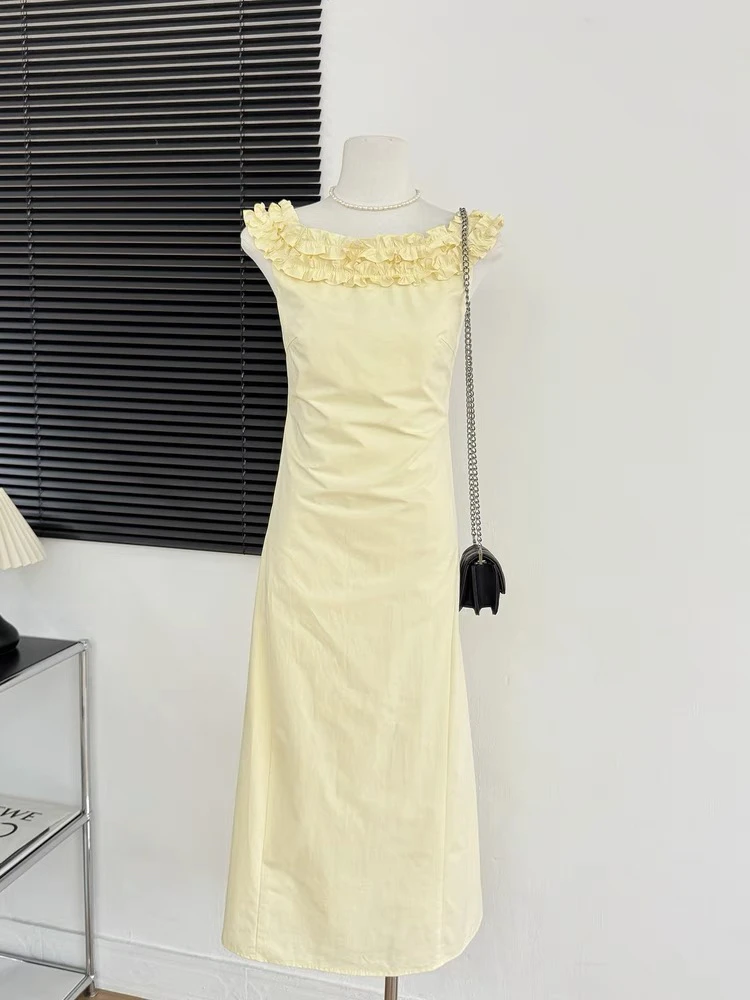 【莫奈午后 Monet】立体花朵方领气质修身连衣裙