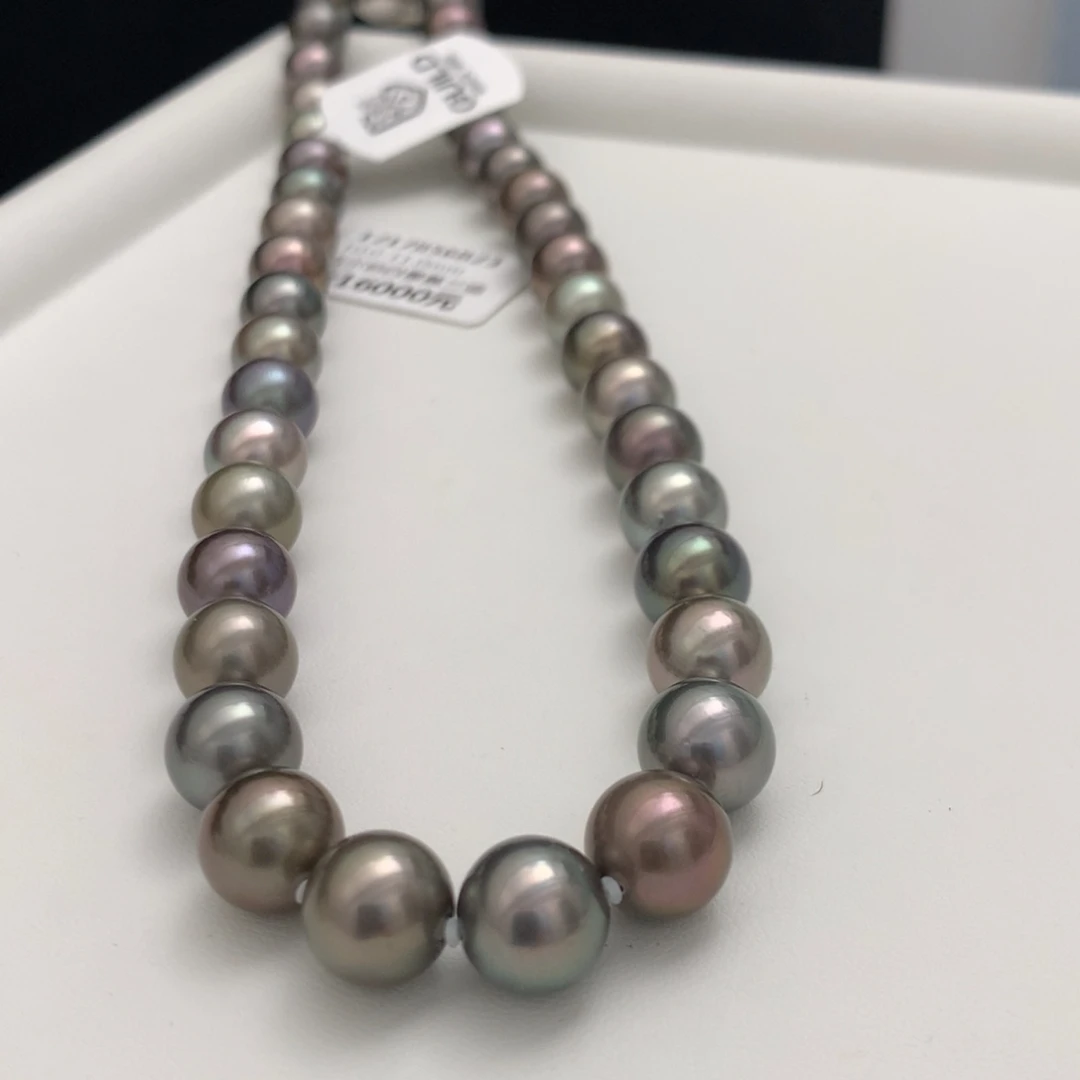 未镶嵌颈饰海水珍珠10-11mm大溪地黑珍珠项链