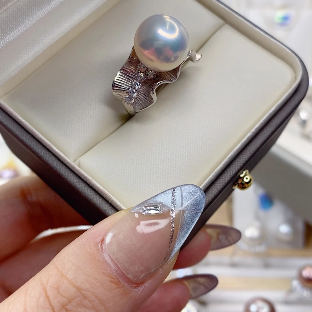 淡水珍珠戒指银S925镶嵌?****予
