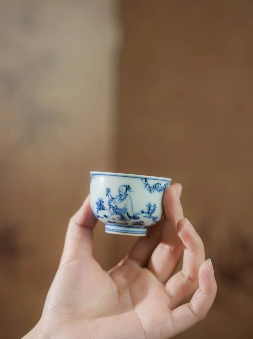 且斋空白期周敦颐爱莲小品杯