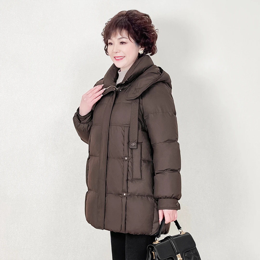 中老年羽绒服女短款2024年新款冬季加厚保暖时尚洋气妈妈冬装外套