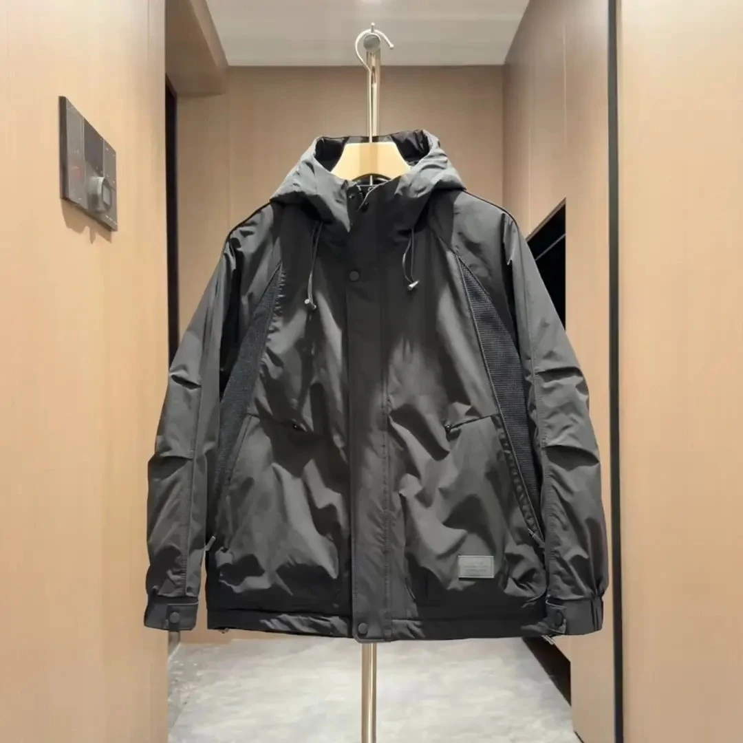 秋冬新款二棉工装外套男户外冲锋衣加厚保暖连帽夹克宽松休闲棉服