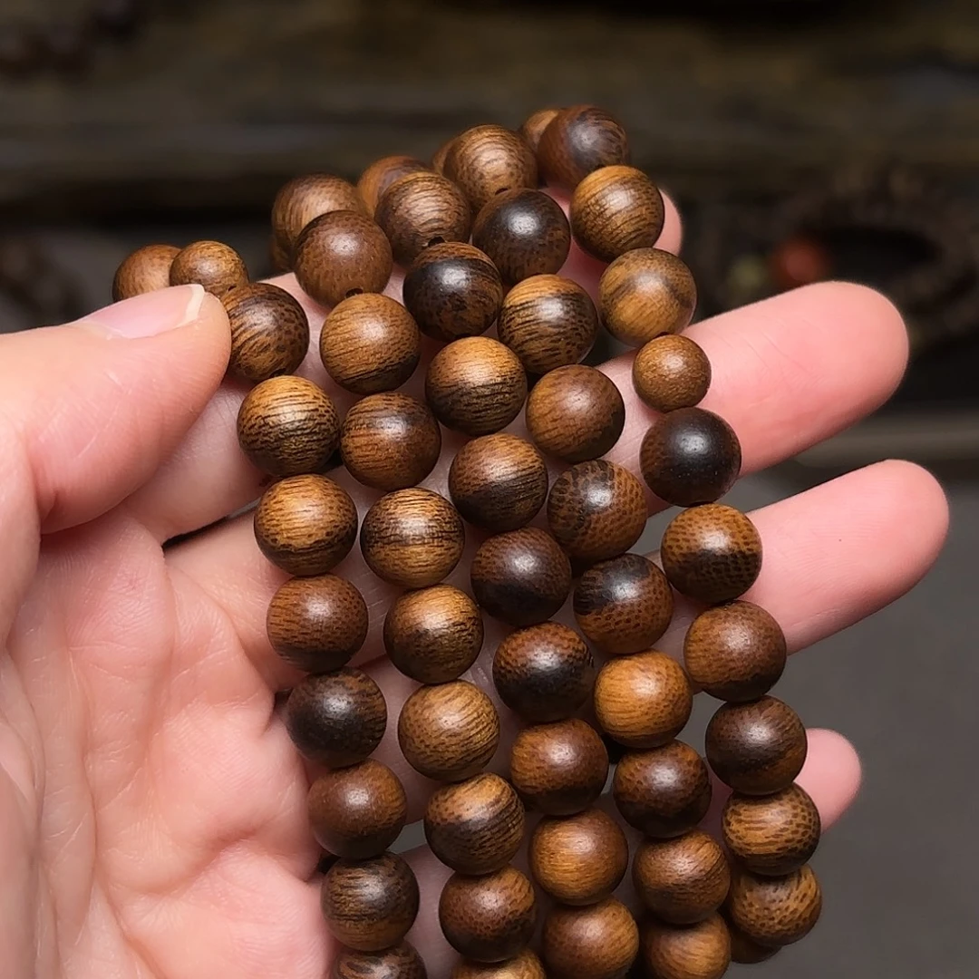沉香手串越南芽庄白棋楠瘤疤0.8×108