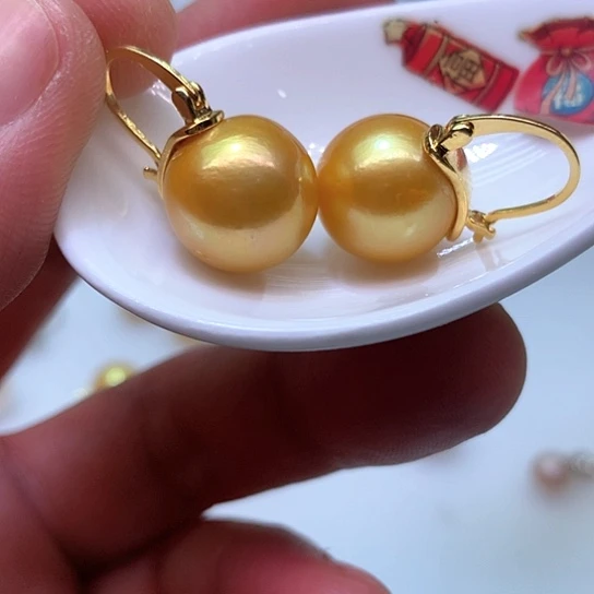 淡水珍珠耳饰银S925镶嵌