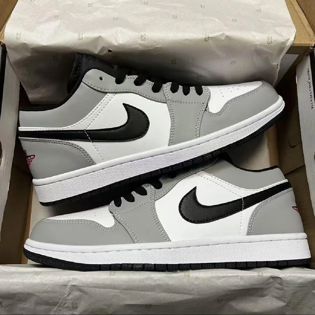 Nike/耐克联名HNXC纯原AJ1低帮烟灰篮球鞋乔一男女情侣校园ins风